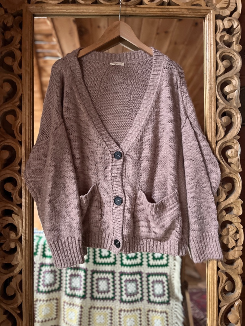 Sophie Rue Dusty Mauve V-Neck Button Cardigan